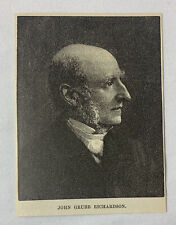 1889 small magazine engraving ~ philanthropist JOHN GRUBB RICHARDSON picture