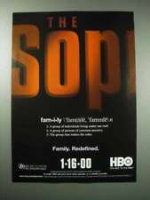 1999 HBO The Sopranos TV Series Ad - Family Redefined picture