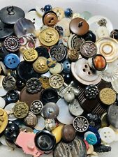 Antique Vintage Large Lot Of Buttons Metal Picture Mop Shell Black Glass Etc N1 picture
