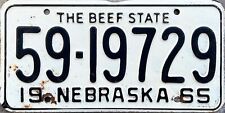 1965 Nebraska License Plate - Sarpy County original unrestored - The Beef State picture