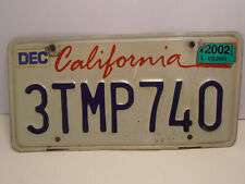 2002 California License Plate 3TMP740 Expired 12/31/2002 Lipstick picture