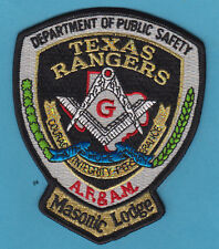 TEXAS RANGERS MASON MASONIC LODGE POLICE SHOULDER PATCH   picture