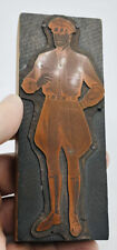 Russell Gas Station Attendant Gas Monkey Copper Wood Printers Letterpress Block picture