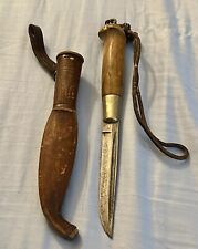 Vintage Lisakki Jarvenpaa Horsehead Knife With Sheath Made In Finland picture