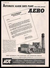 1946 Wausau Wisconsin Fire Chief Letter ADT Aero Automatic Fire Alarms Print Ad picture