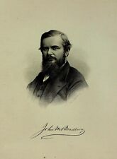 1888 Engraving JOHN MERRILL BRADBURY Essex County Ipswich Ma. Genealogy History picture