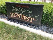VINTAGE ANTIQUE STYLE WOODEN TRADE SIGN HANDPAINTED DENTIST & MILL DOUBLE SIDED  picture