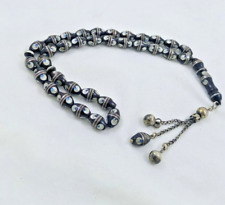 Antique 33 prayer beads yemeni natural black  beads يسرمكاوي makkawi coral #MD76 picture