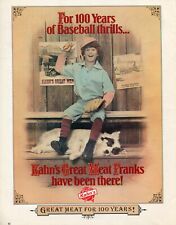 1982 Print Ad of Kahn's Great Meat Franks Hotdogs 100 Years of Baseball Thrills picture