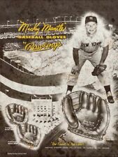 MICKEY MANTLE RAWLINGS BASEBALL GLOVE HEAVY DUTY USA MADE METAL ADVERTISING SIGN picture