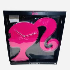 Barbie Silhouette Ponytail Hot Pink Wall Hanging Clock 18