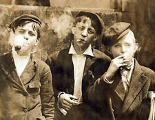 1910 Young Newsboys Smoking, St. Louis, Missouri Old Photo 8.5
