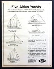 1968 Alden Yachts 5 Illustrations Cruiser Ketch Fisherman etc vintage print ad picture