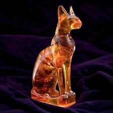 Exceptional Rare Ancient Egyptian Antique Amber Cat Goddess Bastet Bast Statue picture