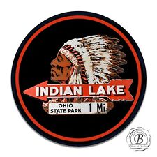 Indian Lake Ohio State Park Indian Design Reproduction Circle Aluminum Sign picture
