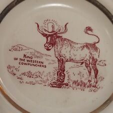 VINTAGE ASHTRAY King Of The Western Cowpunchers Mid Century Modern Western Cow  picture