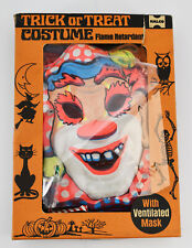 1960s Halco Clown Mask Halloween Costume #1699 Childrens Med USA Scarce picture