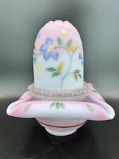 Fenton Periwinkle on Blue Burmese 3-Piece Fairy Lamp LE #988 by M. Reynolds picture