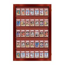 Display Case for 35 Deep Graded Cards CHERRY/MAHOGANY / USA MADE picture