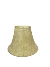 Vintage Faux Leather Lampshade Distressed Beige Tan Large Bell Brown Retro Rare picture