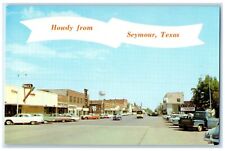 Seymour Texas Postcard Washington Street Downtown Seymour Baylor c1960 Vintage picture