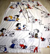 70s Charlie Brown Peanuts Snoopy 1971 Vintage Window Panels Curtains Pinch Pleat picture