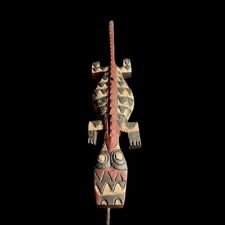 African Mask Bobo Crocodile Mask Wood Hand Carved Wall Hanging-G1680 picture
