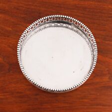 DUTCH 835 SILVER BOTTLE COASTER GALLERY SIDES, BEADED RIM 1877 NO MONOGRAM picture