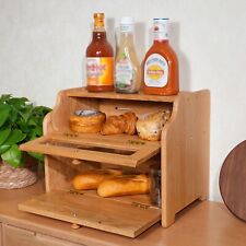 CONSDAN Bread Box, Solid Wood, Oak -Official refurbished picture