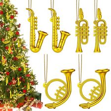 6 Pieces Musical Instruments Ornaments Christmas Musical Decoration Gold Inst... picture