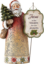 Joyful Jesus Is the Reason for the Season Santa Claus Figurines, Full Color the  picture