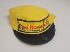 Vintage Red Rose Animal Feed Hat Skull Cap LYKENS VALLEY ROLLER MILLS Yellow picture