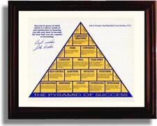 Framed 8x10 John Wooden UCLA Autograph Promo Print - Pyramid of Success picture