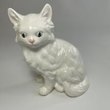 Cute Vintage Cat Figurine Japan White Longhair 5.5” Tall picture