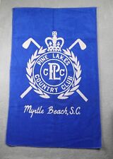 Vintage Pine Lakes Country Club Beach Towel Myrtle Beach Golf Blue Cotton 35x55 picture