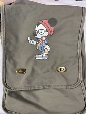 Disney WonderGround Gallery Hipster Mickey Mouse Messenger Bag Khaki Green -Mint picture