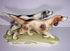 Vintage INARCO Japan HUNTING DOG Figurine E1985 ENGLISH SETTERS Pointer Dogs EUC picture