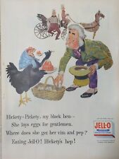 1955 vintage Jello print ad.  Hickety Pickety, my black hen picture