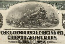 Vintage 1944🚂 Pittsburgh Cincinnati Chicago St. Louis Railroad Bond Certificate picture