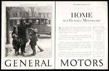 1927 GENERAL MOTORS Car Man Coming Home from Work ANDERSON Art 2-Pg Vtg PRINT AD picture
