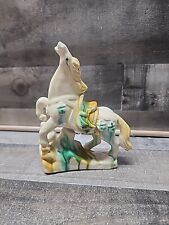 Chinese Tri Glazed 7 in Horse figure vintage ceramic picture