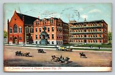 c1908 St. Joseph's Hospital & Chapel Kansas City MO ANTIQUE Postcard picture