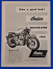 1955 VINTAGE INDIAN TRAILBLAZER MOTORCYCLE ORIGINAL PRINT AD CLASSIC 1950s ICON picture
