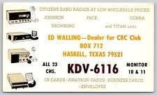 QSL CB Ham Radio Card KDV-6116 Haskell, Texas Ed Walling Dealer for CBC Club picture