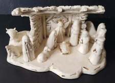Vintage Ivory Ceramic Nativity Manger Baby Jesus Stable Scene One Piece picture