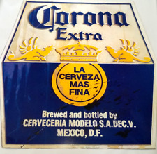 Vintage 2002  Corona Extra Cerveza Beer Crown Logo Tin Sign 39