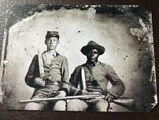 Sergeant A.M. Chandler and Silas Chandler (family slave) tintype C034RP picture