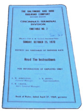 OCTOBER 1970 B&O BALTIMORE & OHIO CINCINNATI TERM DIVISION EMPLOYEE TIMETABLE #2 picture