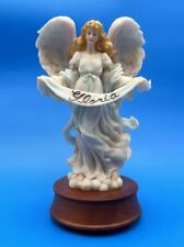 Beautiful Angel Figurine “Gloria” By Roman Inc Wooden Base Music Box 9” Tall picture