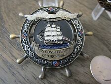 USS Constitution Old Ironsides Navy Chief CPO Ship Wheel USN Challenge Coin  picture